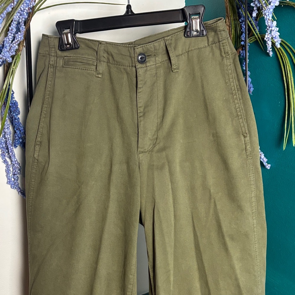 Rag & Bone sz 2 wide leg Olive Green womens Pants - Picture 3 of 11